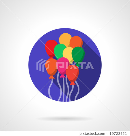 Bright colorful balloons round flat vector icon Bright colorful balloons round flat vector icon 19722551