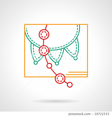 Festive decor thin color line vector icon 19722555