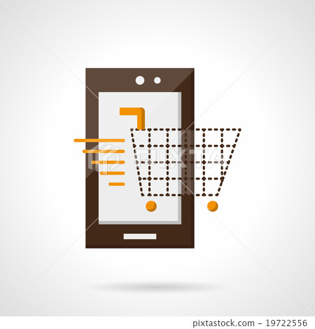 Mobile purchase flat color vector icon Mobile purchase flat color vector icon 19722556
