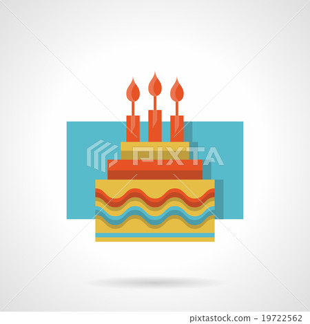 Birthday cake flat color vector icon Birthday cake flat color vector icon 19722562
