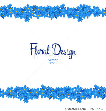 Vector border with forget-me-not flowers Vector border with forget-me-not flowers 19722732