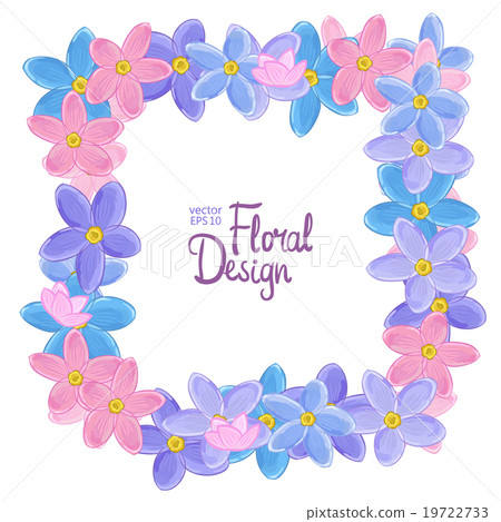 Vector frame with forget-me-not flowers Vector frame with forget-me-not flowers 19722733