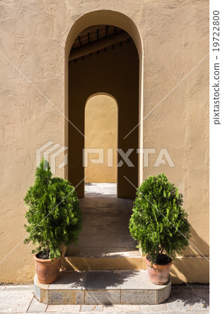 entrance door with decoration tree 19722800