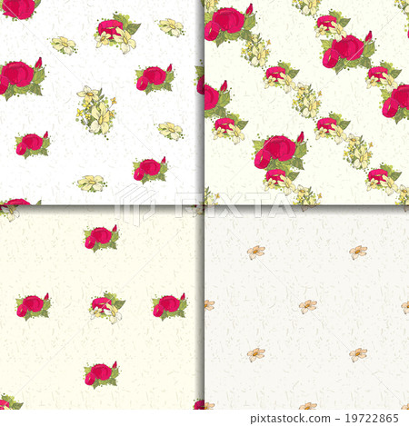 Seamless floral pattern set with peonies 19722865