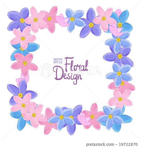 Vector frame with forget-me-not flowers  19722870