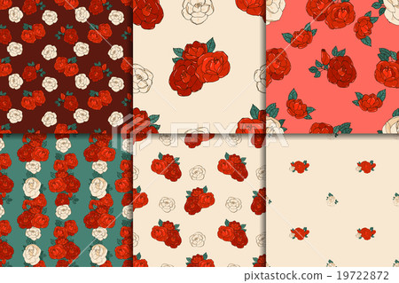 Six seamless floral patterns. Six seamless floral patterns. 19722872