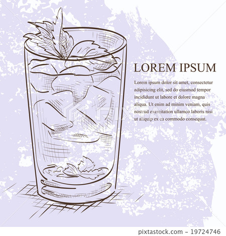 Cocktail Mint julep scetch 19724746