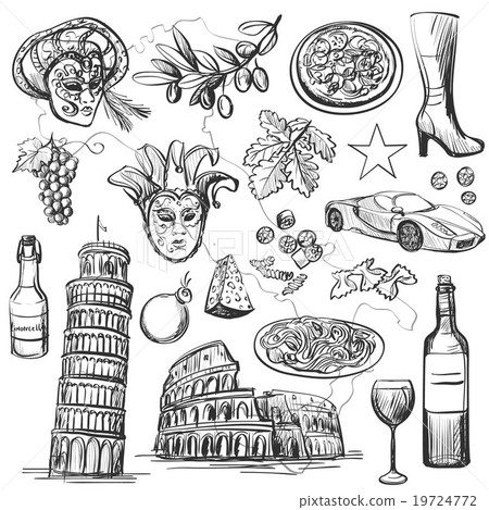 Set of Italy icons vector illustration Set of Italy icons vector illustration 19724772