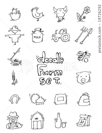 Hand drawn Farm icon set - Stock Illustration [19726292] - PIXTA
