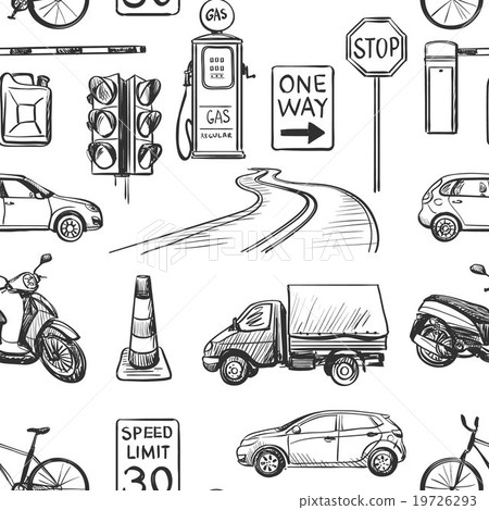 Seamless pattern of Traffic Laws icons 19726293
