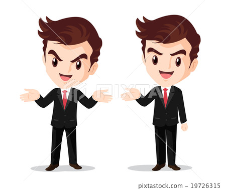 businessman standing hand up present businessman standing hand up present 19726315