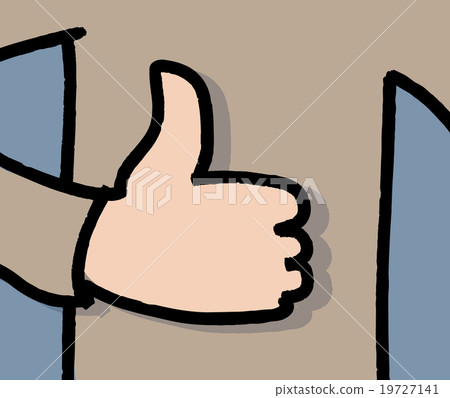 Like sign hand man flat shadow. - Stock Illustration [19727141] - PIXTA