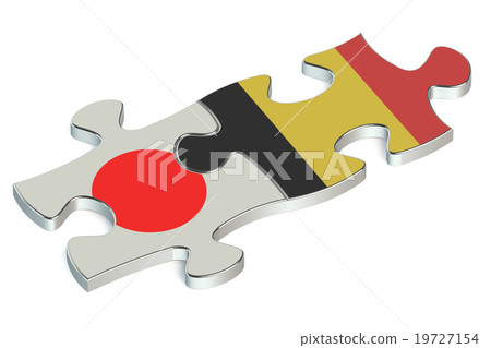 Belgium and Japan puzzles from flags 19727154