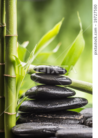 zen basalt stones and bamboo 19727500