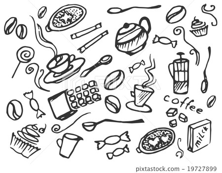 Doodle vector set of coffee Doodle vector set of coffee 19727899