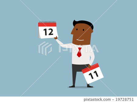 Businessman with the calendar last month page Businessman with the calendar last month page 19728751