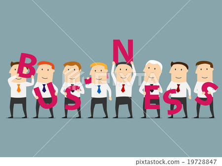 Businessmen composing with letters a Business 19728847
