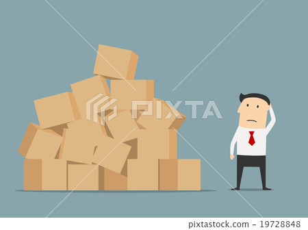 Businessman has problem with delivery and storage 19728848