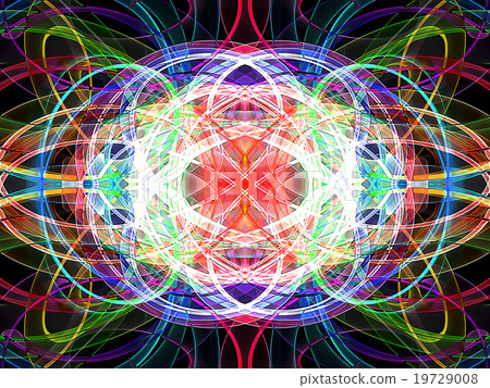 Abstract Multicolored Wavy Symmetrical Pattern - Stock Illustration 