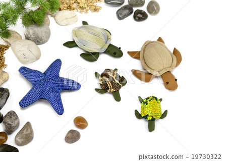 Starfish, turtle doll made of cloth. 19730322