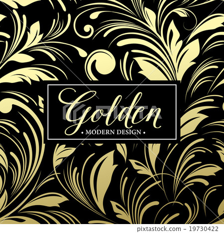 Luxury seamless background with gold frame. Vector - Stock Illustration ...