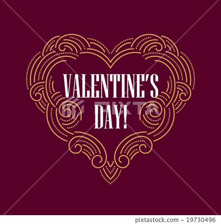Valentine day Beautiful thin line ornamental heart Valentine day Beautiful thin line ornamental heart 19730496