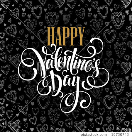 Happy Valentines day cards with hearts pattern - Stock Illustration ...
