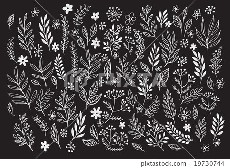 Hand drawn chalkboard design elements. Vector - Stock Illustration ...