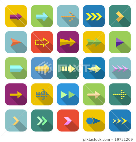 Arrow color icons with long shadow Arrow color icons with long shadow 19731209