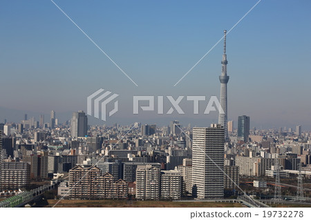 與東京天空樹的東京風景 與東京天空樹的東京風景 19732278