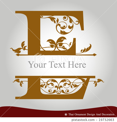 Vector of Letter E in the old vintage style. Vector of Letter E in the old vintage style. 19732663