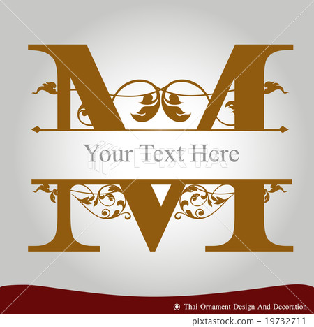 Vector of Letter M in the old vintage style. 19732711