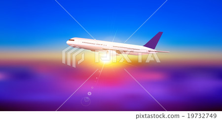 Airplane jet machine Sky background 19732749