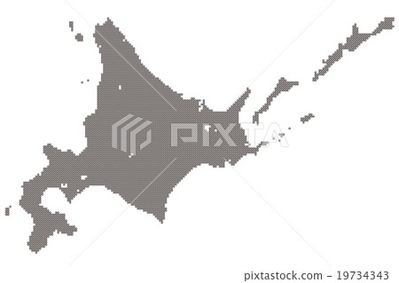 Hokkaido map dot carbon 19734343