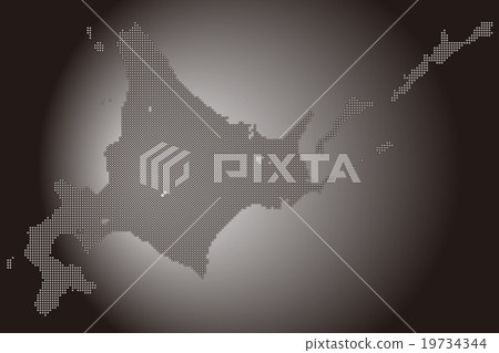 Hokkaido map dot carbon background carbon 19734344