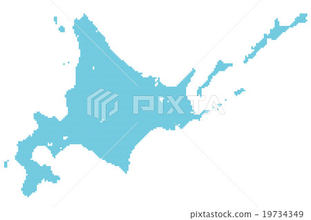 北海道地圖點藍色 北海道地圖點藍色 19734349