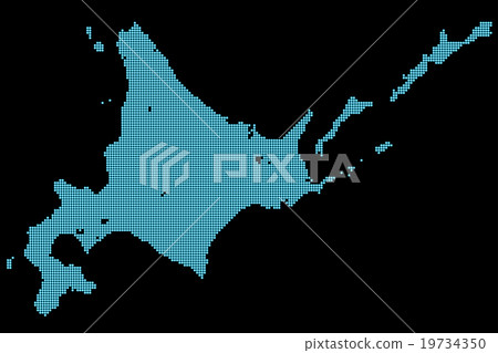Hokkaido map dot blue background Black Hokkaido map dot blue background Black 19734350