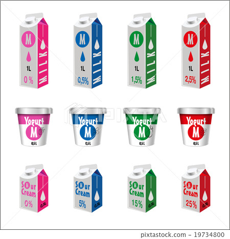 Packages of dairy products 19734800