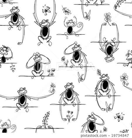 Funny monkeys, seamless pattern for your design Funny monkeys, seamless pattern for your design 19734847