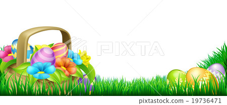 Easter Eggs Basket Frame Easter Eggs Basket Frame 19736471