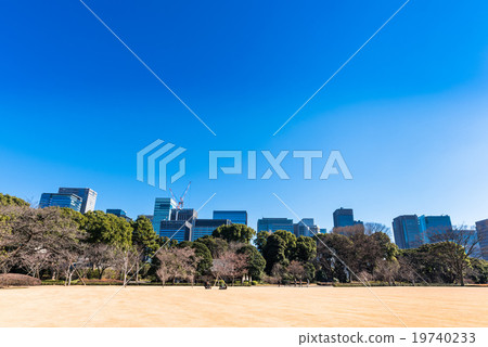Winter blue sky and lawn The Imperial Palace East Gardens Winter blue sky and lawn The Imperial Palace East Gardens 19740233