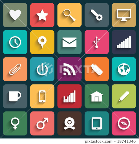 Vector Design Flat icons for Web and Mobile - Stock Illustration ...