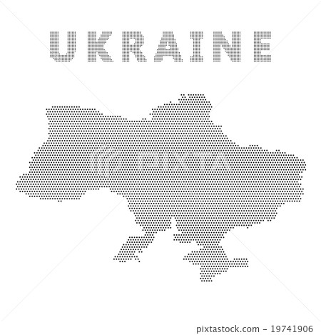 Ukraine map with gray dot. 19741906