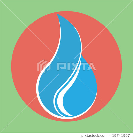 Flat water drop icon Flat water drop icon 19741907