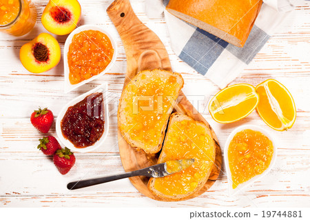 Slices of bread with jam Slices of bread with jam 19744881
