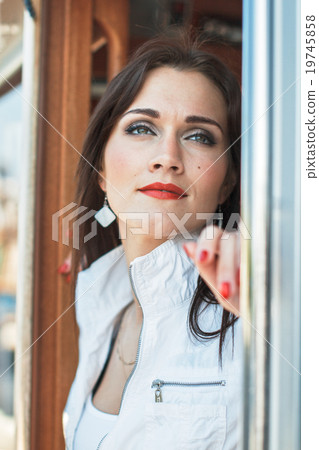 Girl on white yacht Girl on white yacht 19745858