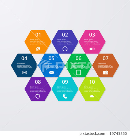 Vector illustration of infographics hexagons. Vector illustration of infographics hexagons. 19745860
