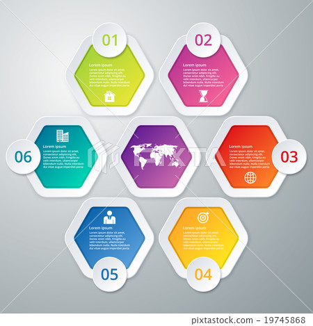 Vector illustration infographics six options 19745868