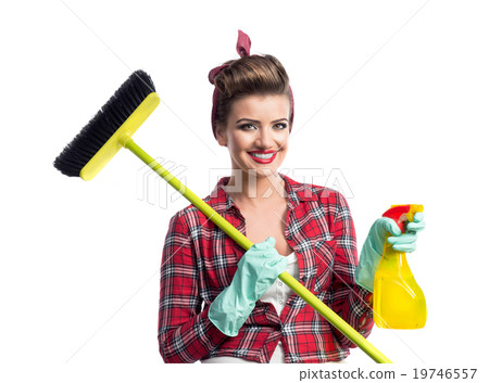Beautiful young cleaner 19746557