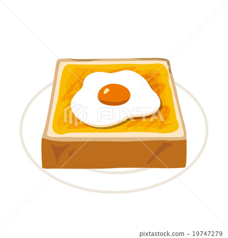 Fried egg toast 19747279